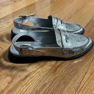 Dolce Vita silver metallic Hardi slingback loafers